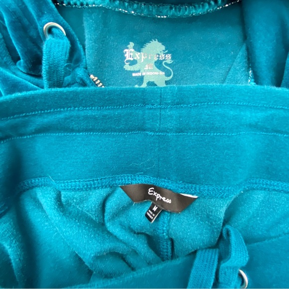 Y2K Express Teal Velvety Soft Terry Cloth Tracksuit Women's size Medium - Picture 5 of 15